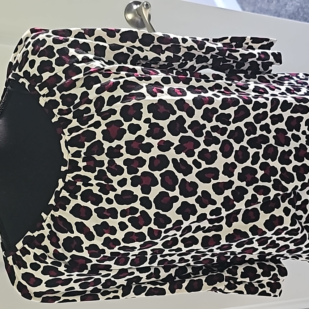 Animal print Top with 3/4 flair sleeves